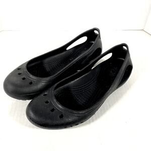 Crocs Women’s Kadee Ballet Flat Black Comfort Show Slip On Sz 8